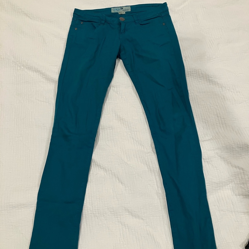 Lowrise Teal Skinny Jeans